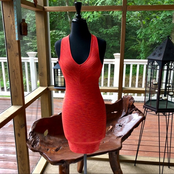 Guess Dresses & Skirts - Guess Los Angeles Orange Body Con Dress•Size XS
